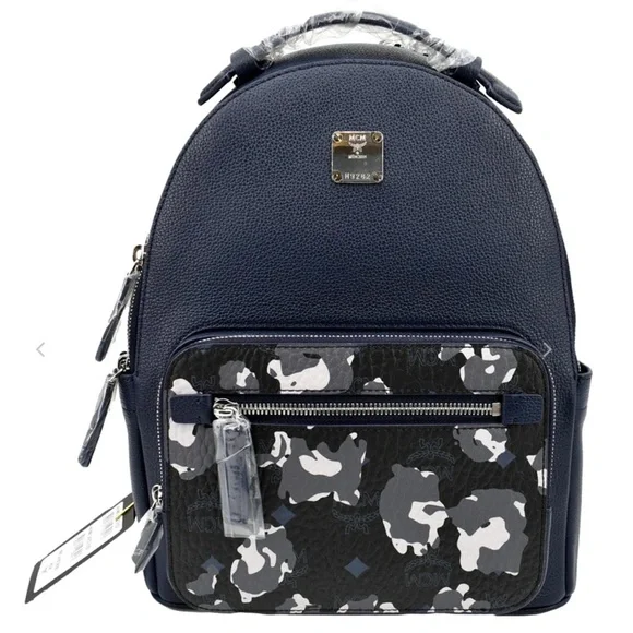 Navy blue deals mcm backpack